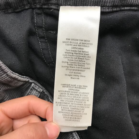 Current/Elliott LA Heritage Corduroy Pants Womens 33x32 Straight Leg Black - Picture 9 of 10